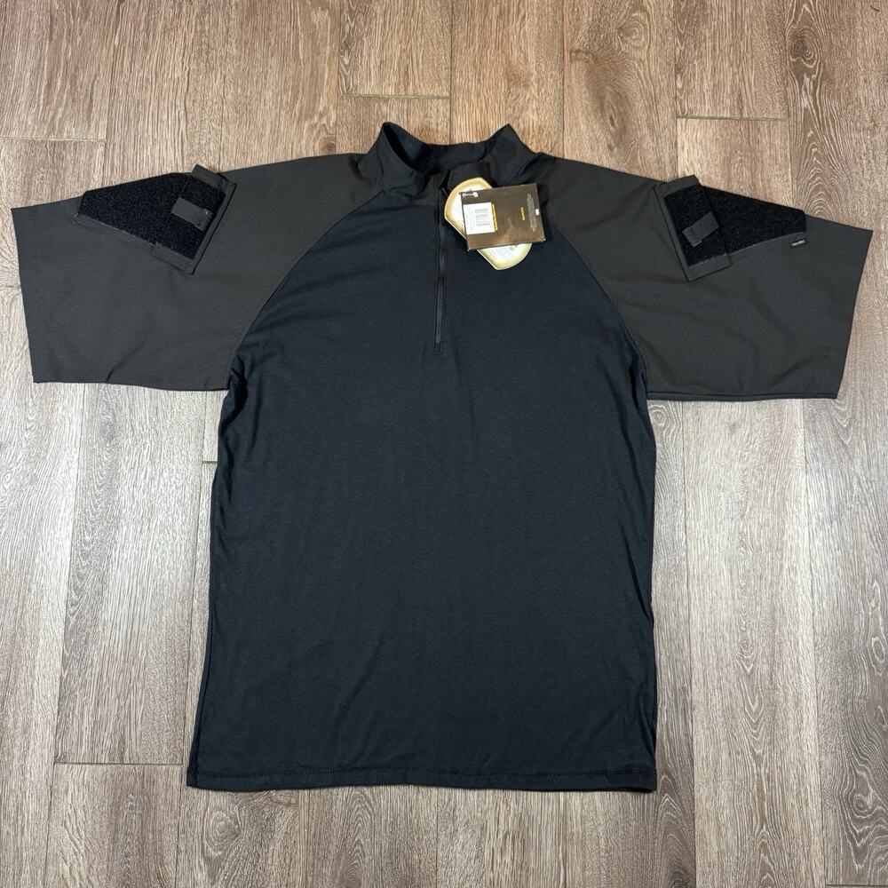 Tru Spec Men’s - 1/4 Zip Tactical Response Short Sleeve Combat Shirt Black XL